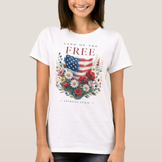 Patriotic Floral American Spirit T-Shirt