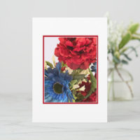Patriotic floral announcement card.