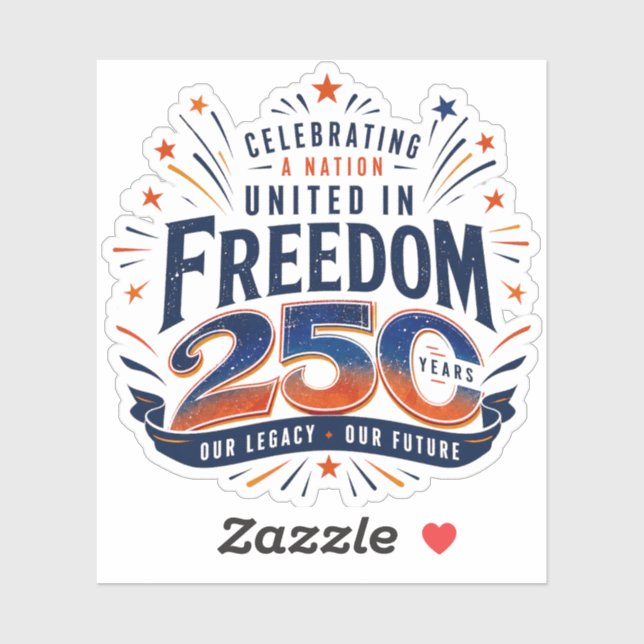 Patriotic Floral Freedom Sticker Decal (Sheet)