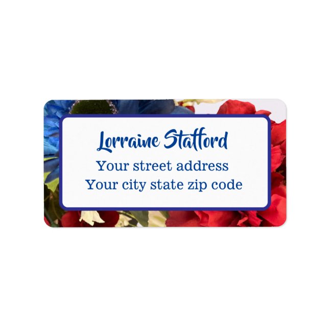 Patriotic Floral  Label (Front)