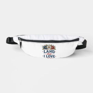 Patriotic Floral Land That I Love Shirt Design_1 Bum Bags