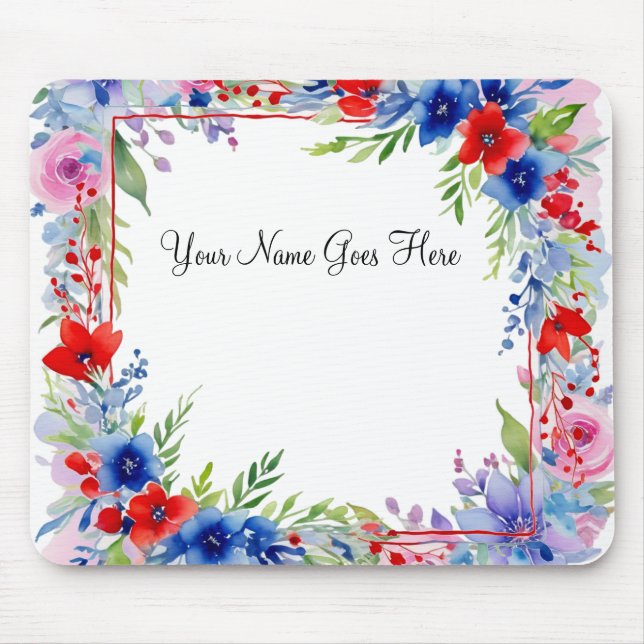 Patriotic Floral Mousepad (Front)