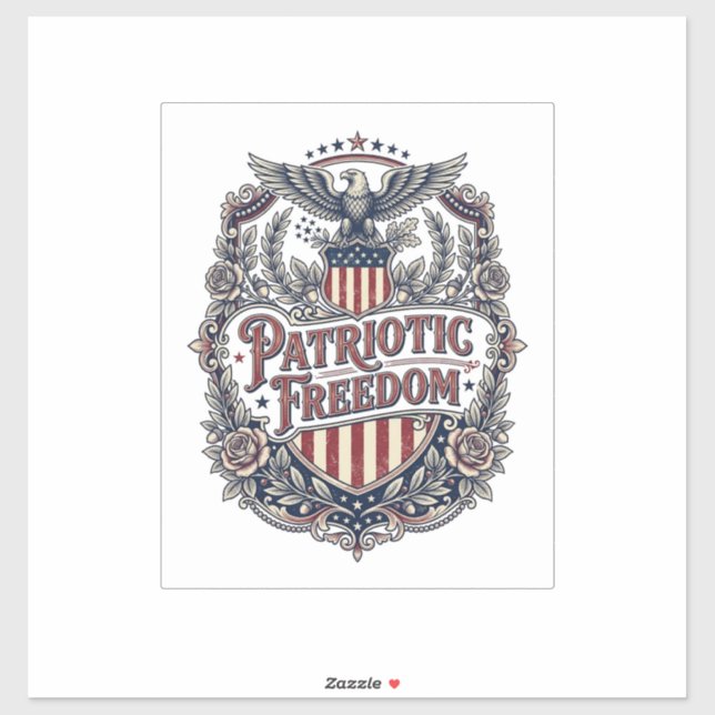 Patriotic Floral Vintage Vector Graphic Tee (Sheet)