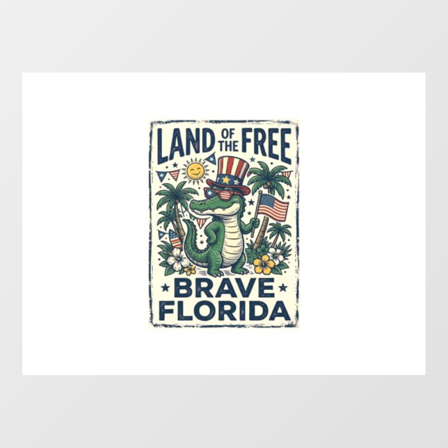 Patriotic Florida Alligator 4th of July (Sheet)