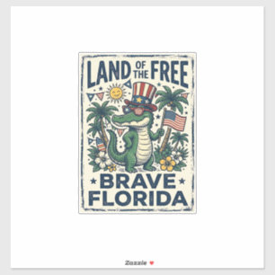 Patriotic Florida Alligator 4th of July