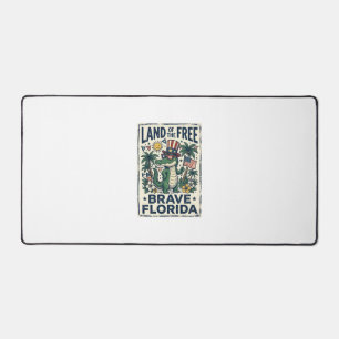 Patriotic Florida Alligator 4th of July Desk Mat