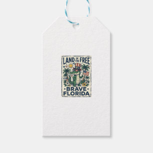 Patriotic Florida Alligator 4th of July Gift Tags