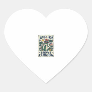 Patriotic Florida Alligator 4th of July Heart Sticker