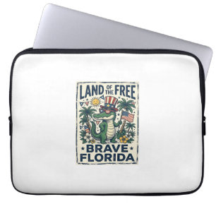 Patriotic Florida Alligator 4th of July Laptop Sleeve