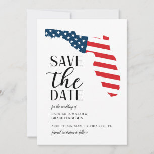 Patriotic Florida Destination Wedding Save The Date