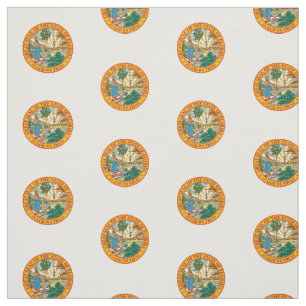 Patriotic Florida State Seal Polka Dots Pattern Fabric