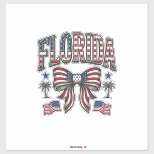 Patriotic Florida Vintage Bow Fourth of July Shirt