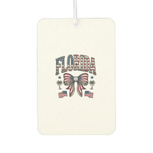 Patriotic Florida Vintage Bow Fourth of July Shirt Car Air Freshener