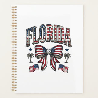 Patriotic Florida Vintage Bow Fourth of July Shirt Planner