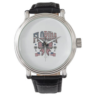 Patriotic Florida Vintage Bow Fourth of July Shirt Watch