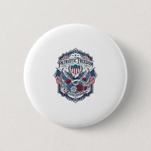 Patriotic Florist Vector Graphic Tee_1 6 Cm Round Badge