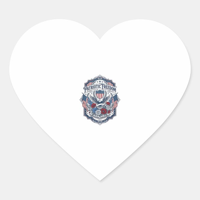 Patriotic Florist Vector Graphic Tee_1 Heart Sticker (Front)