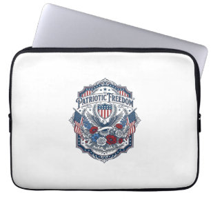 Patriotic Florist Vector Graphic Tee_1 Laptop Sleeve