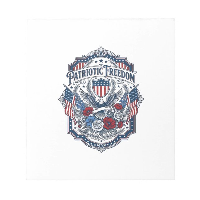 Patriotic Florist Vector Graphic Tee_1 Notepad (Front)