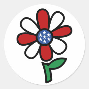 Patriotic flower stickers