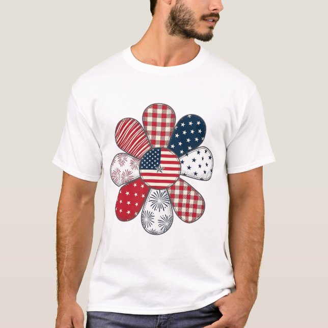 Patriotic Flower Vintage Vector Shirt Design_1 (Front)