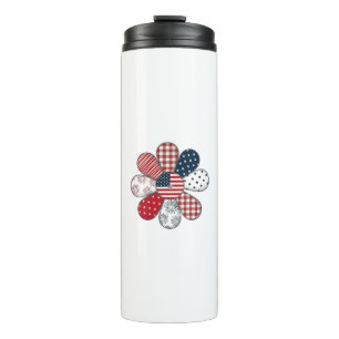 Patriotic Flower Vintage Vector Shirt Design_1 Thermal Tumbler