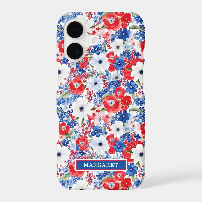 Patriotic Flowers Monogrammed (Back)