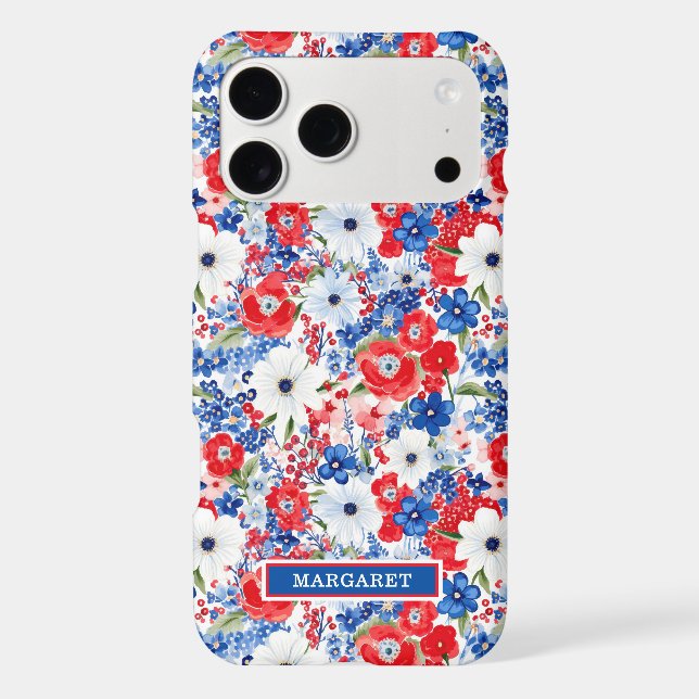Patriotic Flowers Monogrammed (Back)