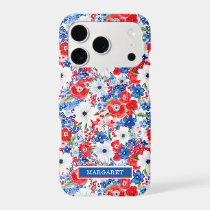 Patriotic Flowers Monogrammed