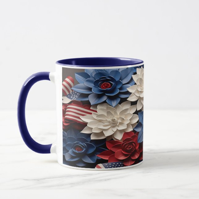 Patriotic Flowers Mug (Left)