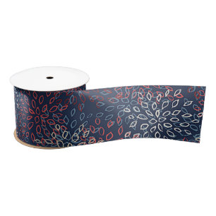 Patriotic flowers satin ribbon