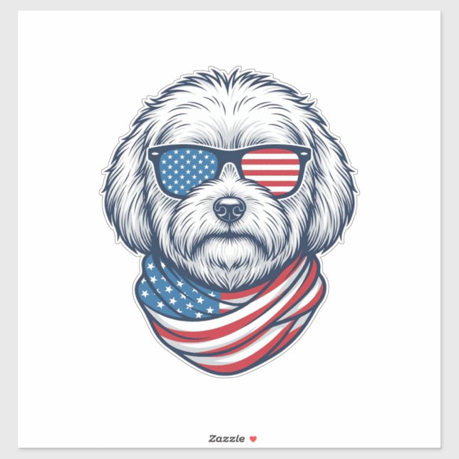 Patriotic Fluffy Dog Vector Illustration_1 (Sheet)