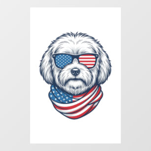 Patriotic Fluffy Dog Vector Illustration_1