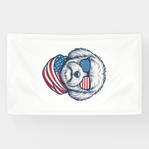 Patriotic Fluffy Dog Vector Illustration_1 Banner