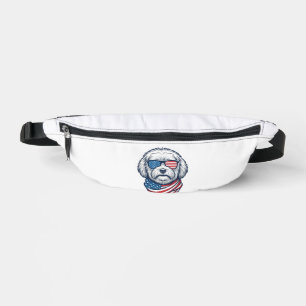 Patriotic Fluffy Dog Vector Illustration_1 Bum Bags