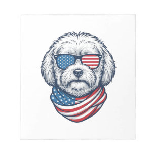 Patriotic Fluffy Dog Vector Illustration_1 Notepad