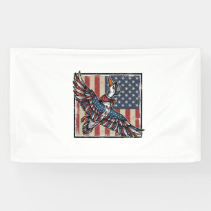 Patriotic Flying Duck Vintage Engraving Shirt Desi Banner