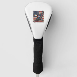 Patriotic Flying Duck Vintage Engraving Shirt Desi Golf Head Cover