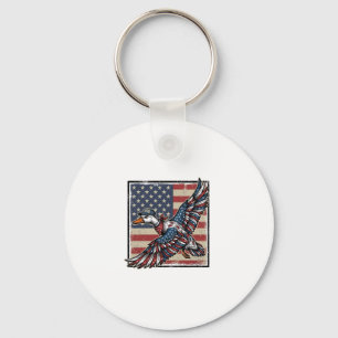 Patriotic Flying Duck Vintage Engraving Shirt Desi Key Ring