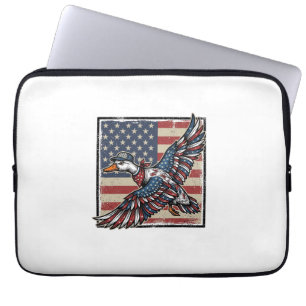 Patriotic Flying Duck Vintage Engraving Shirt Desi Laptop Sleeve