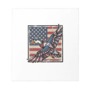 Patriotic Flying Duck Vintage Engraving Shirt Desi Notepad