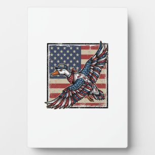 Patriotic Flying Duck Vintage Engraving Shirt Desi Plaque