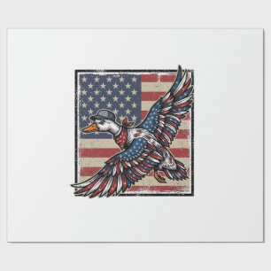 Patriotic Flying Duck Vintage Engraving Shirt Desi Wrapping Paper