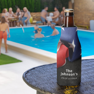 Patriotic Folded American Flag Personalised Bottle Cooler