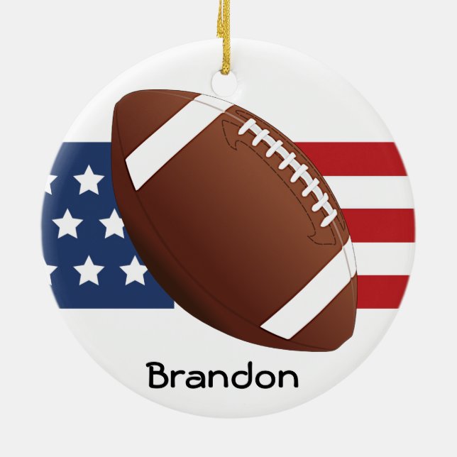 Patriotic Football Design Ornament (Back)