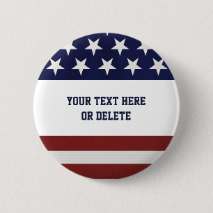 Patriotic Fourth of July American USA Flag Custom 6 Cm Round Badge
