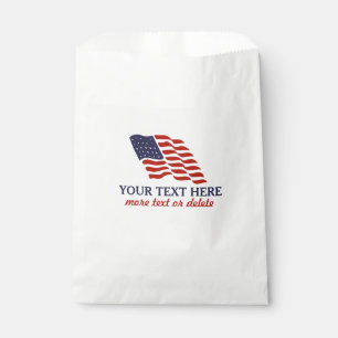Patriotic Fourth of July American USA Flag Custom Favour Bags