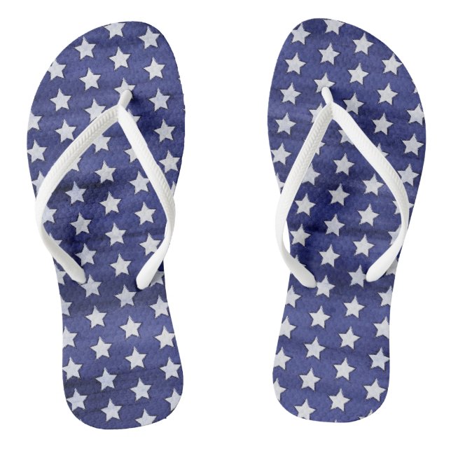 Patriotic Fourth of July American USA Stars Jandals (Footbed)