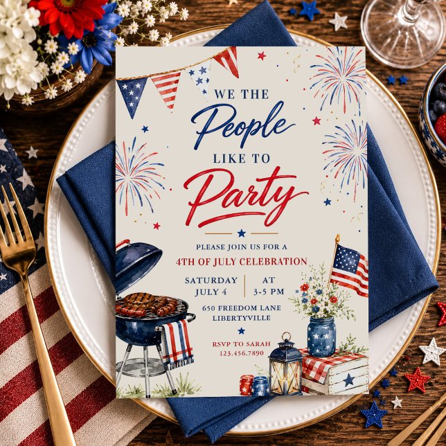 Patriotic Fourth of July BBQ Party  Invitation (Creator Uploaded)