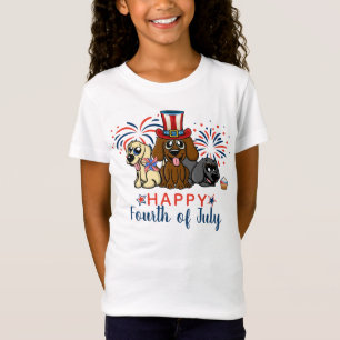 Patriotic Fourth of July Dogs Fireworks T-Shirt